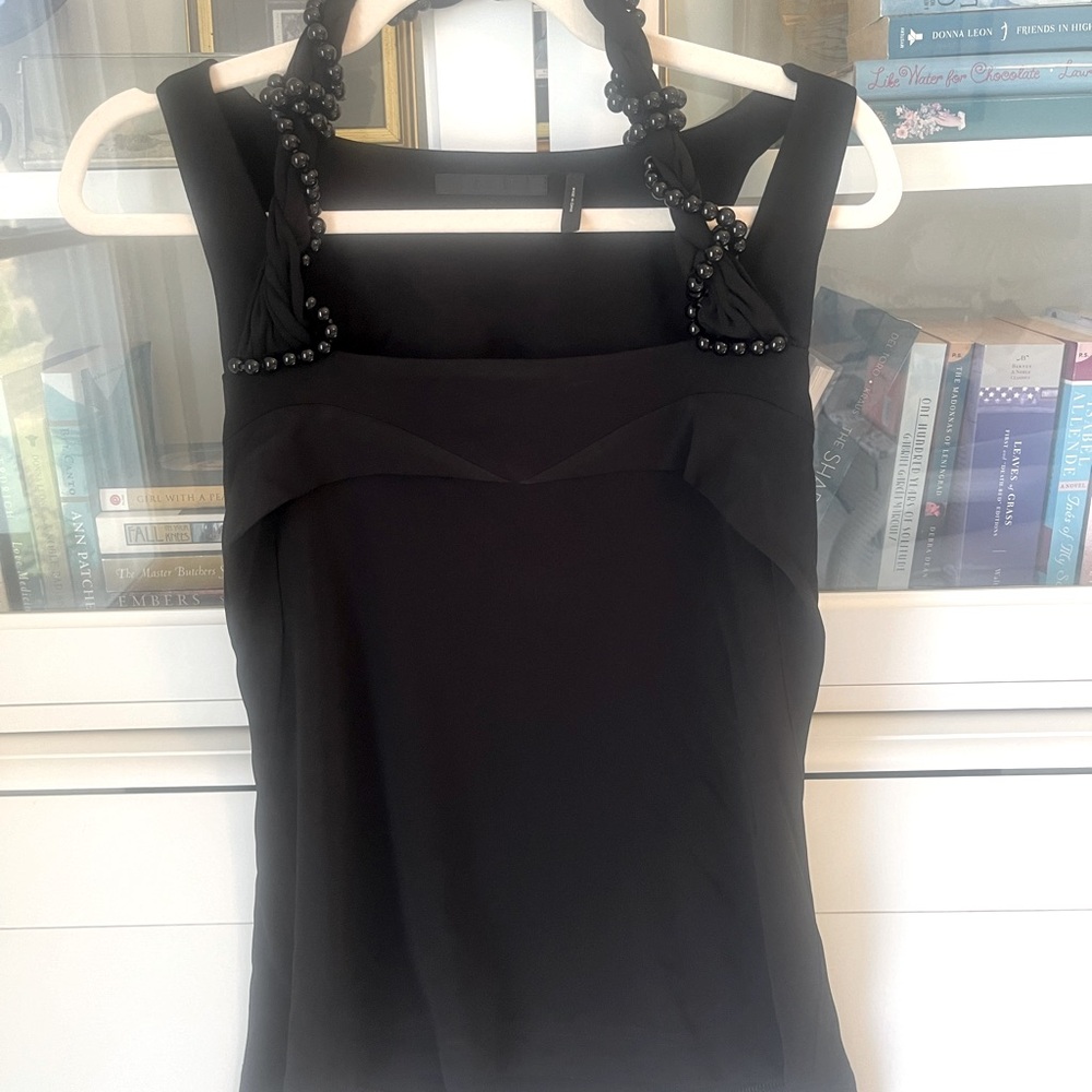 Helmut Lang black sleeveless beaded top (L)
